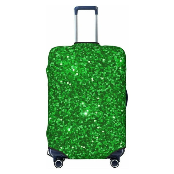 Naloa Green Glitter Elastic Suitcase Protector, Travel Suitcase Protector Cover Fits 18-32in Suitcase - Small