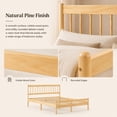 thumbnail image 6 of Miniyam Queen Pine Wood Platform Bed Frame with Spindle Headboard, 9.8" Underbed Storage, Natural, 6 of 8