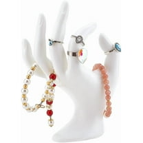 White Jewelry Display Holder Stand OK Shaped Hand Ring Holder Jewelry Organizer Holder Jewelry Stand Watch Stand Jewelry Showcase Display for Home Organization Shows 6.7inch