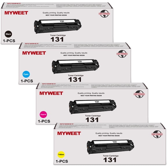 High-Yield 131 Toner Cartridges (4-Pack, Black, Cyan, Magenta, Yellow) - 131BK 131C 131M 131Y Toner Compatible for Canon 131 Color imageCLASS MF8280Cw MF624Cw MF628Cw Printer