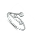 thumbnail image 4 of Clear CZ Abstract Chic Shine Ring .925 Sterling Silver Thumb Band White Jewelry Female Size 6, 4 of 4