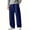 Dark Blue, variant on FengLS Men's Casual Sweatpants Relaxed Wide Leg Trousers with Pockets Drawstring Elastic Waist Leisure Pants Fashion Solid Straight Long Pants