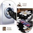 thumbnail image 6 of White Daisy Floral Round Area Rug 4 FT, Non Slip Indoor Outdoor Rug, Spring Summer Flowers Black Washable Soft Circular Carpet Non-Shedding Floor Mat for Coffee Table Nursery Foyer Balcony, 6 of 7