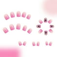 thumbnail image 4 of KUFptva 24Pcs Press on Nails Almond Glues on Nails French Fake Nails Designs False Nails Artificial Nails Gifts for Women Girls, 4 of 7
