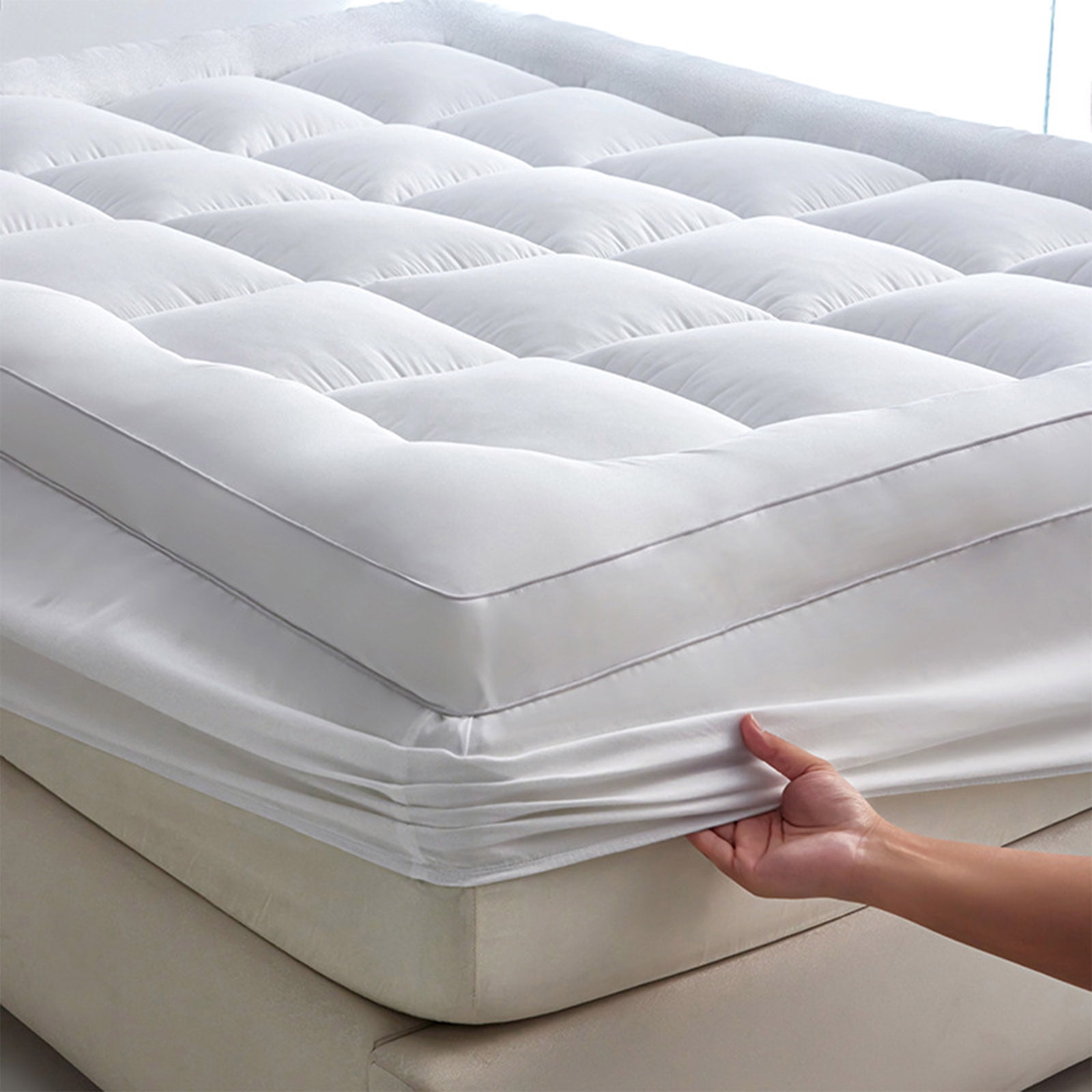 West Month Mattress Topper Full Size,Premium Quilted 1000Gsm Extra Thick Mattress Topper,Mattress Topper Full Size,Mattress Topper Full Size Bed,Full Bed Mattress Topper,Full Size Bed Topper