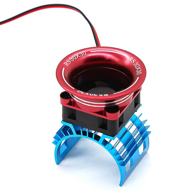 Cubierta del disipador de calor del motor + ventilador de refrigeración para A959-B 144001 124019 1/8 1/10 RC Car 540 550 3650 Tamaño Motor H