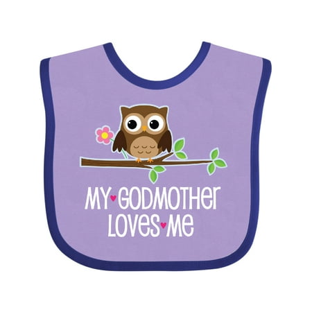 

Inktastic My Godmother Loves Me Owl Gift Baby Girl Bib