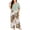 Green, variant on Plus Size Pajamas for Women, LOFIR Crew Neck Elbow sleeve Top & Wide Leg Capri Pants 2 Piece Pj Set, Lightweight Loungewear for Home, Relaxing and Daily Wear, Light Blue 3XL