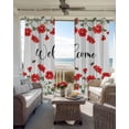 thumbnail image 6 of Red Spring Floral Blackout Curtains for Bedroom Living Room Darkening Curtains 63 Inches Long Welcome Botanical Summer Bee Window Curtain 2 Panels Set Window Treatment Grommet Drapes 42"x63", 6 of 9