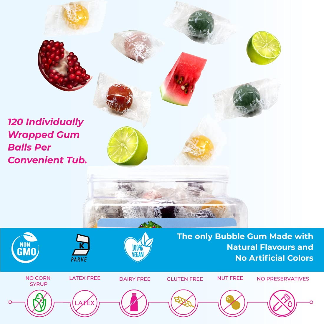 Ruger 400435 Tree Hugger Tubs Bubble Gum with Fantastic Fruit Assortment, 120 Count