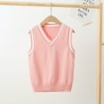 thumbnail image 4 of KYAIGUO Kids Knitted Sweater Vest for Boys Girls, Uniform Kid Sleeveless Vest Spring Autumn Knit Waistcoat Casual School Uniform Youth V-Neck Sweater Vest for 3-14Y, 4 of 8