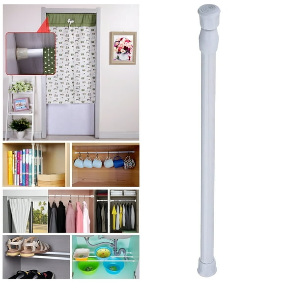 LAMIRO Curtain Tension Rods Spring Extendable Bars for Kitchen Cupboard Utensils,Closet,and Cabinet,Easy Installation Without Any Tools 30-50cm