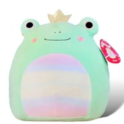 Squishmallows Official Kellytoy Fenra Princess Frog Green 16 Inch Plush - Gold Crown Pink Heart Cheeks Rainbow Belly - Valentine's Squad 2023 Stuffed Animal Reptile Toy