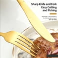 thumbnail image 4 of 20-Piece Stainless Steel Flatware Set, Elegant Silverware Cutlery Set, Service for 4 for Home Kitchen Restaurant-410 Material [Blue Gold] Knife, Fork, Spoon 20 Pie, 4 of 6