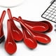 thumbnail image 2 of Paquete de 8 Cucharas de Arroz de Plástico, findTop Cuchara de Sopa Won Ton China, Cucharas de Sopa Estilo Llano Asiático- Rojo y Negro, 2 of 5