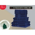 thumbnail image 2 of Bella Vista Towels Set 12 Pcs With One Free APRON- Plush, Soft and Absorbent, Pack of 12, Virgin Ring Spun Cotton. By Cotton Homes(12 Piece Bath Towel Set, Navy Blue), 2 of 9