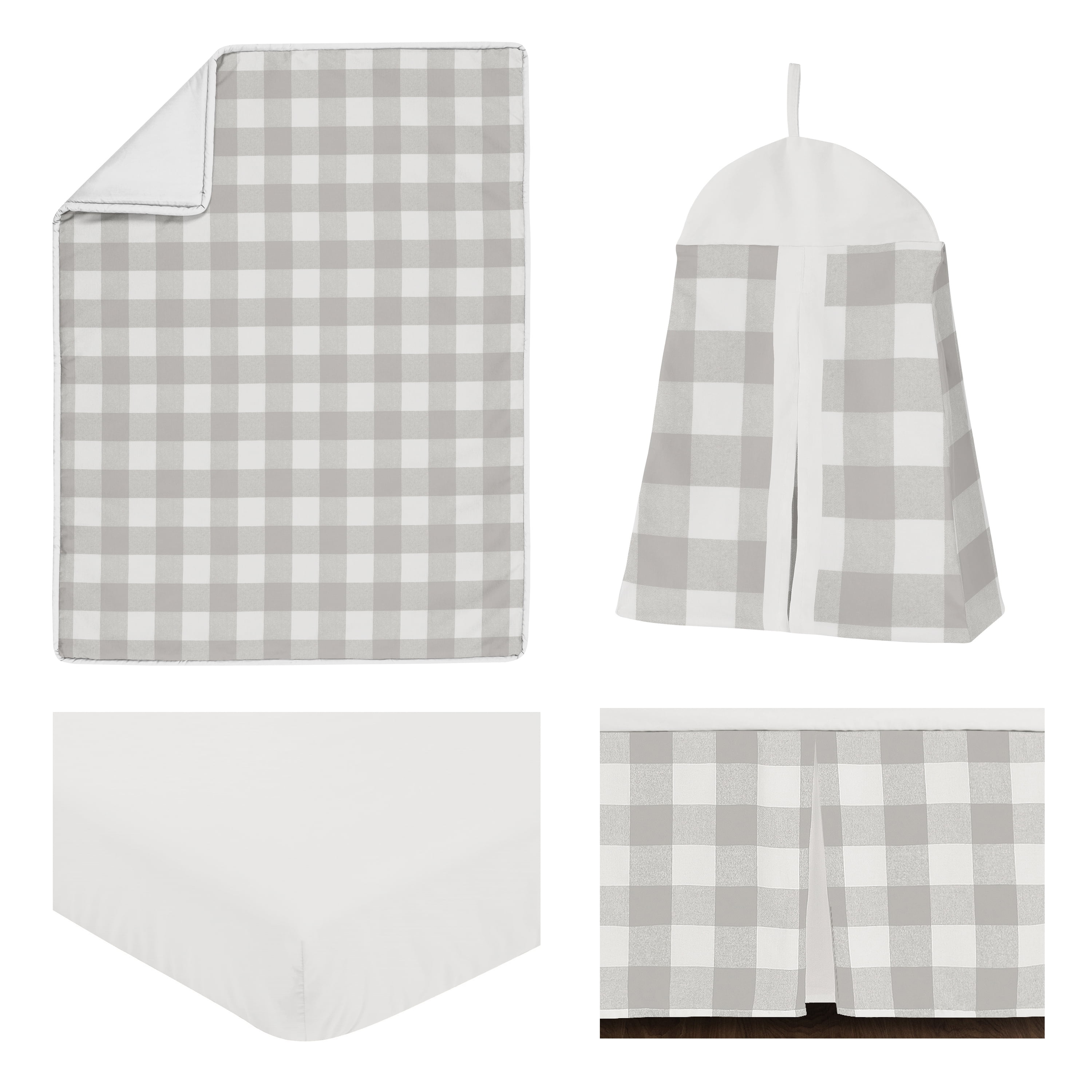 Grey buffalo clearance plaid crib skirt