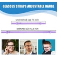 thumbnail image 2 of 3-Pack Adjustable Glasses Straps - No Tail Eyewear Retainer for Men Women Kids, Purple (7.5-13.5 Inch), 2 of 8