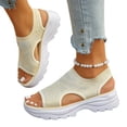 thumbnail image 2 of Women's Orthopedic Open Toe Mesh Wedge Sandals Comfortable Elastic Ankle Strap Breathable Platform Sandal Summer Athletic Sport Walking Beach Sneakers 37, 2 of 6