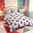thumbnail image 2 of Manfei Rustic Christmas Candle 7pcs Queen Bedding,Winter Holiday Bedding Comforter Set Queen,Pink Reversible, 2 of 7