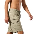 thumbnail image 2 of Men's Cargo Shorts Loose Fit Lightweight Breathable Casual Summer Multi-Pocket Camping Hiking Daily Wear Outdoor | AKLJWH,Khaki 3XL, 2 of 6