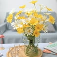 thumbnail image 2 of HEVIRGO 11PCS 5 Heads Artificial Flower UV Resistant Silk Colorful Fake Flower Decor Handcraft Flower Model Wild Floral Arrangements Home Decor ,Yellow, 2 of 8
