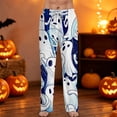 thumbnail image 2 of Evdexr Halloween Pajamas for Men 2026 Cobweb Ghost Bat Printed Pajama Pants Elastic Waist Drawstring Trousers Casual Lounge Lightweight Pants with Pocket M, 2 of 6