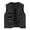 Black, variant on IROINNID Men's Sleeveless V-Neck Short Vest Solid Color Loose Workwear Vest Coat Stand Collar Jacket Tank Tops