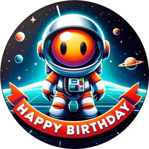 Space Astronaut Themed Edible Icing Sheets for 8 inch Round Cake or Larger