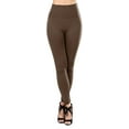 thumbnail image 4 of Satina Fleece Lined Leggings High Waist Compression Slimming Warm Opaque Tights (One Size, Mocha), 4 of 6
