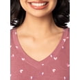 thumbnail image 4 of Fruit of the Loom Women's Soft & Breathable V-Neck Short Sleeve Top & Pajama Pant Set, Sizes S-4X, 4 of 10