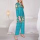thumbnail image 3 of Fotbe Seashells And Fishing Net On Blue Wooden Table Conjunto de Pijama de Manga Larga para Mujer con Estampado, Ropa de Dormir de 2 Piezas, Conjunto de Casa Suave y Cómodo con Bolsillos-Small, 3 of 7