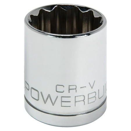 UPC: 0028907054155 | Powerbuilt 1/2 Inch Drive x 1 Inch 12 Point Shallow Socket – 642007