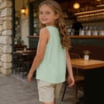 thumbnail image 6 of hengsof Girls Tank Tops Fashion Striped Print Sleeveless Shirts Basic Crew Neck Tees Summer Casual Top for Kids, 6 of 8
