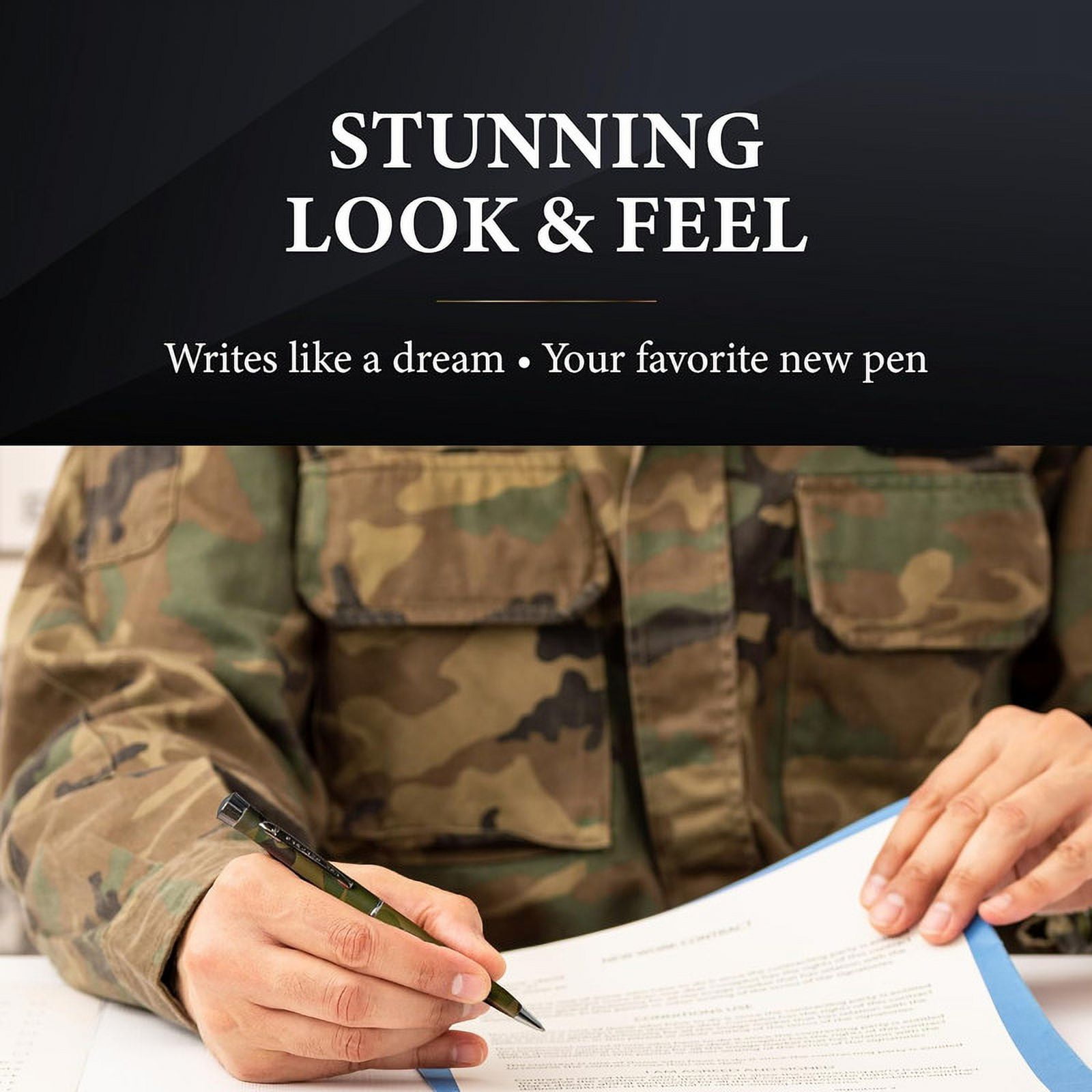 Garland Metal Twist Pen – Made in USA - Camo Design with Chrome Finish, Gift for Executive, Client, Graduate, Professional Look, Classy Gift Box, Refillable