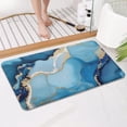 thumbnail image 3 of Blue Gold Marble Pattern Bathroom Rugs Mat,Non Slip Microfiber Bathroom Rug,Rubber Backing,Soft Bathroom Mats for Bathroom Floor,Tub and Shower,17x30in(43x75cm), 3 of 4