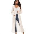 thumbnail image 3 of Women‘s Lightweight Long Sleeve Cardigan Sweaters Irregular Split Open Front Thin Knit Sweater with Pockets, 3 of 4