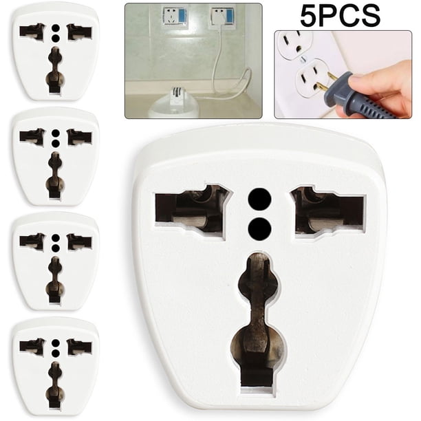 5 Uds Universal Reino Unido EE. UU. A UE Europa Adaptador Corriente Convertidor Enchufe Pared