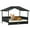 Black, variant on ZephyPaws 2-in-1 Wicker Dog House,Elevated Dog Bed for Indoor/Outdoor with Removable Canopy,Large Dog House with Raised Pet Cot Cool,Breathable,Shade,Waterproof with Non-Slip Feet,Cream White