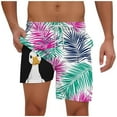 thumbnail image 2 of Jjayotai George Shorts Men Elastic Waist, Mens Swim Trunks with Compression Liner, Quick Dry Swimsuit Shorts with Cute Duck Print， Swimwear Shorts for Men, 2 of 5