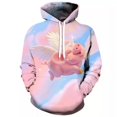 thumbnail image 2 of Sudadera con capucha de primavera y otoño con estampado 3D de cerdo lindo volador, sudadera con capucha informal de talla grande para hombre, 2 of 5