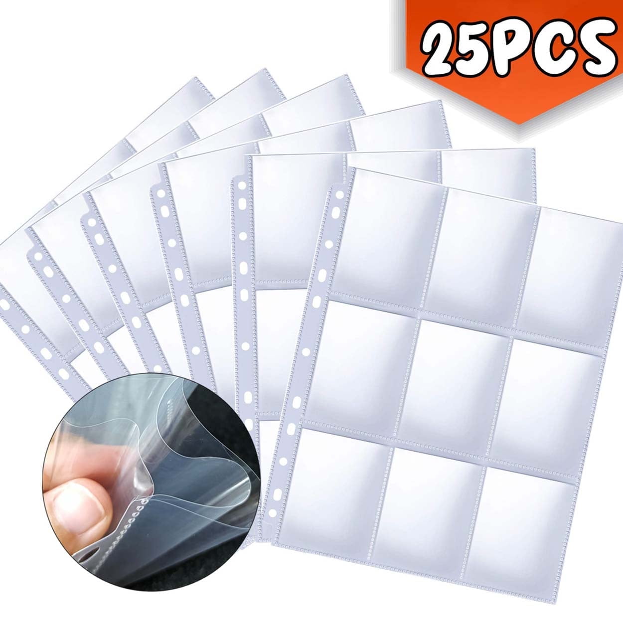 Card Page Protector Sheets 50 Packs Holographic 9-Pocket Trading Card  Sleeves - For Binders, Baseball, Pokmon, Kpop Photocards Holographic Card  Sleeves