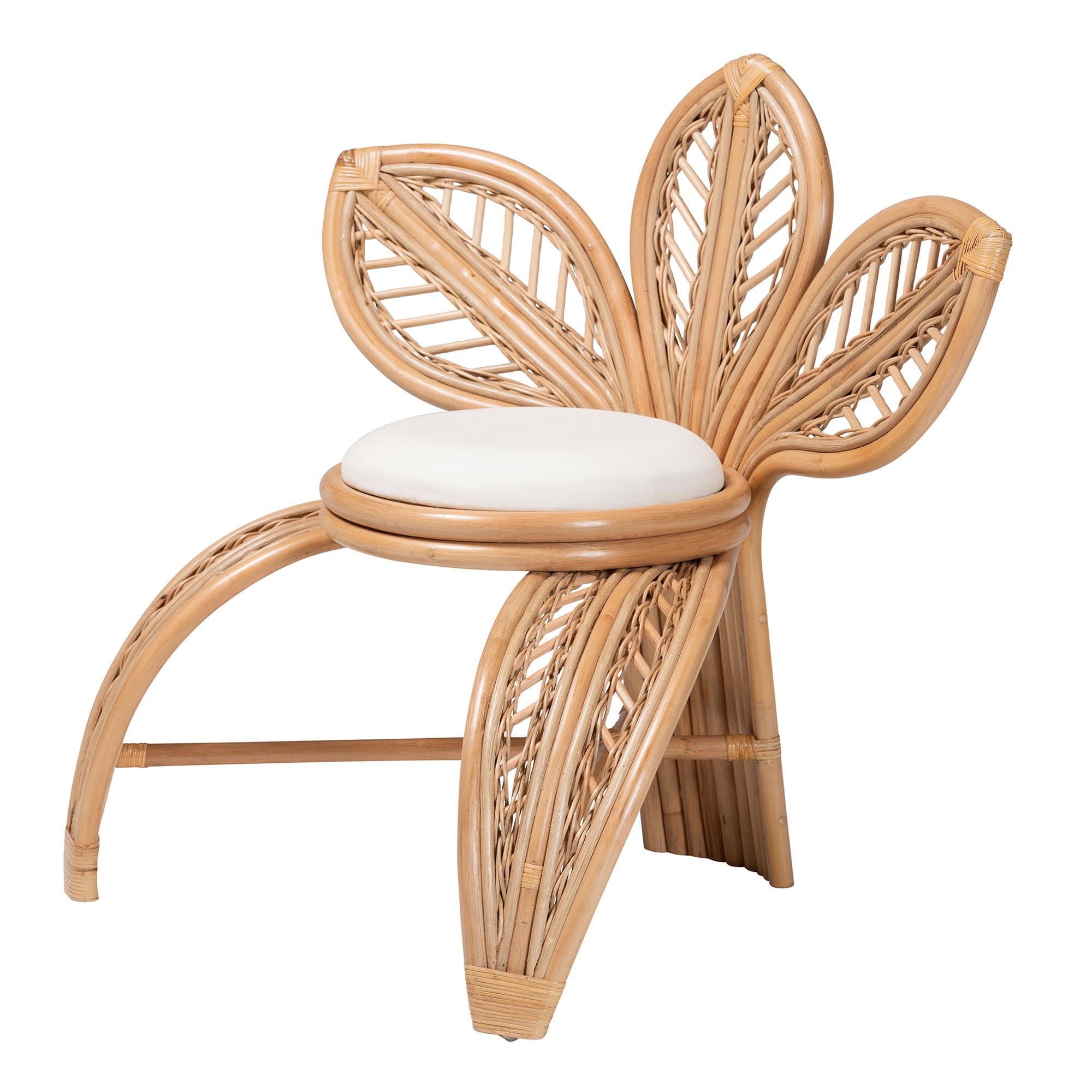bali & pari Gresham Rattan BOHO Flower Chair, Natural Brown