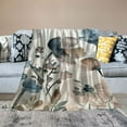 thumbnail image 2 of Shiartex Flowers Blue and Gray Design Cozy Blanket Soft Warm Throw Blanket for All Seasons - Perfect Gift for Travel, Camping, and Home Use 40x50in, 2 of 6