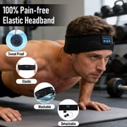 Bluetooth Sleep Mask, Wireless Sport Headband Headphones with Built-in Speakers for Side Sleepers