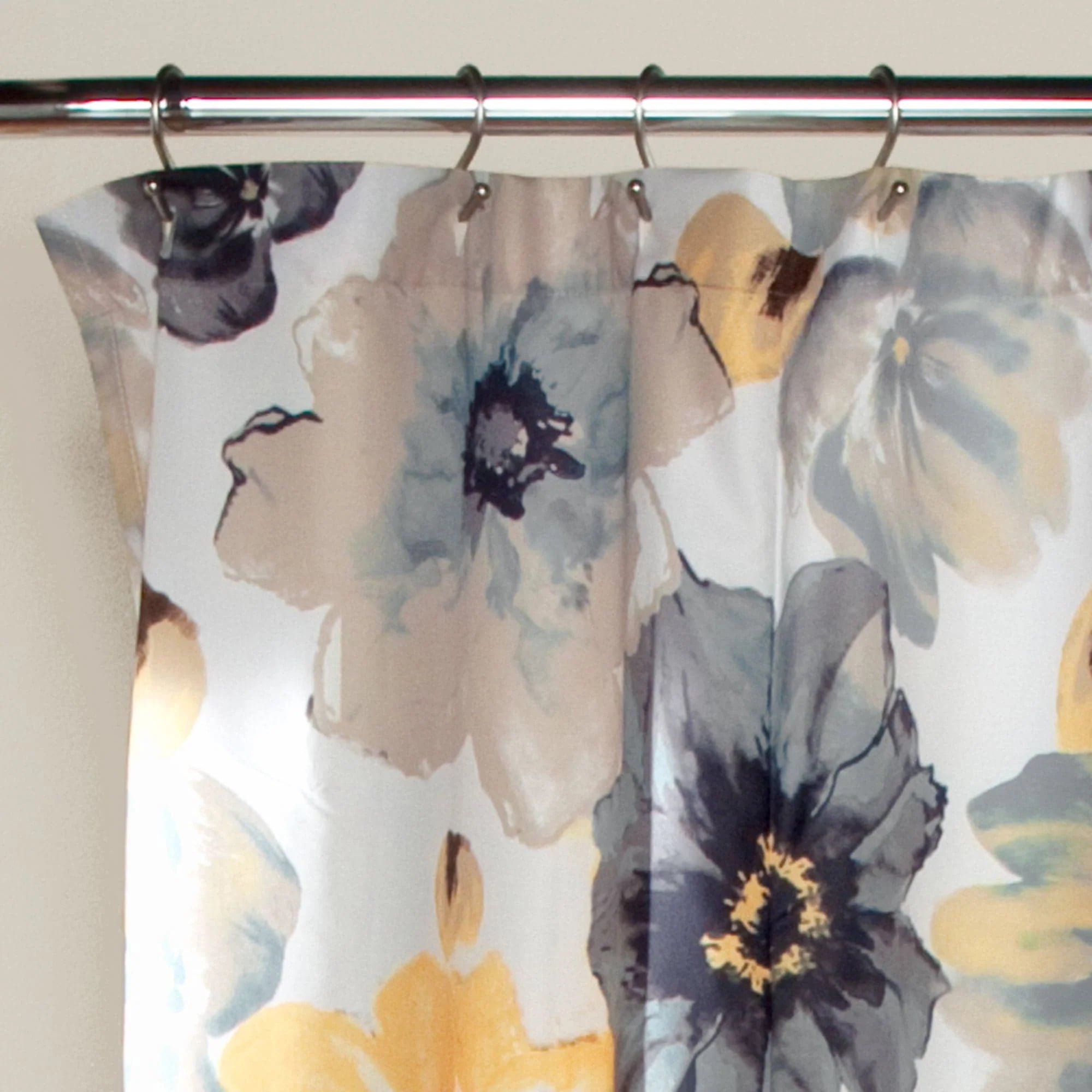 Lush Decor Leah Shower Curtain - Contemporary Floral Flowers Polyester, 72 in x 72 in, 1 Count