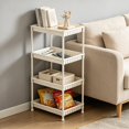 thumbnail image 4 of Eolstice Freestanding White 4-Tier Plastic Storage Shelf, Multipurpose Organizer Rack, Indoor Household Kitchen Bathroom Utility Storage Unit, 4 of 6