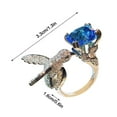 thumbnail image 3 of Guodhu Hummingbird Wrap Ring for Women Silver Plated Blue Cubic Zirconia Statement Fashion Ring for Her | Gift for Birthdays of Holidays, 3 of 9