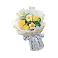 thumbnail image 2 of Esquirla Crochet Flowers Bouquet Home Decor with Light Strip Elegant Decorative Knitted Bouquet for Girlfriend Moms Friends Graduation Yellow, 2 of 8