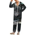 thumbnail image 2 of Demon Slayer Muichiro Tokito Unisex Onesie Pajamas Zipper Jumpsuit Hooded One Piece Sleepwear for Family Mens Womens, 2 of 8